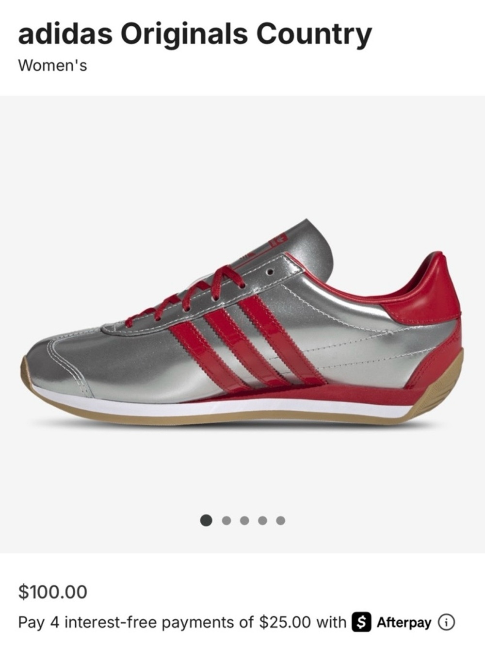 Adidas Silver and Red Women's Retro Runner Sneakers
